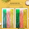 Hawaiian Luau Party Decorations – Set of 2 Foil Fringe Curtains (3.3 x 6.6 ft) in Green, Brown & Yellow, Perfect as Photo Booth Props or Tinsel Streamer Backdrops for Tropical Summer Aloha Parties